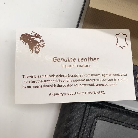 Lowenherz RFID Blocking Black Leather Bi-Fold Wallet Minamalist CC Front Pocket - Picture 10 of 12